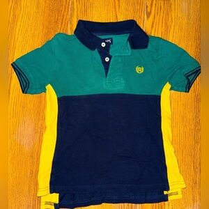 Chaps button shirt green/yellow/navy blue boys size 5